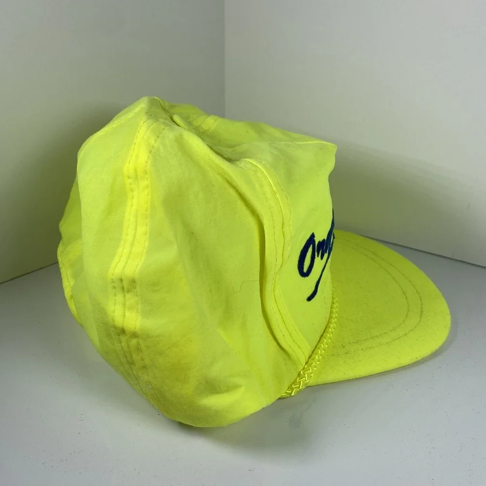 Vtg OREGON COAST Neon Nylon‎ Baseball Cap Snapback Rope Embroidery Spring Break